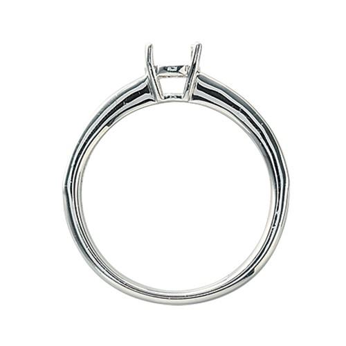 早い者勝ち訳あり！ 指輪 18金 ホワイトゴールド 天然石 バゲットメレのサイド一文字リング 主石の直径約5.2mm 四本爪留め 【QGW2433736312】(87773円)