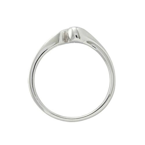指輪 18金 ホワイトゴールド 天然石 一粒リング 主石の直径約3.0mm ソリティア 抱き合わせ腕 レール留めの画像