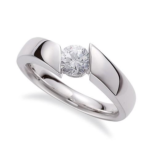 指輪 18金 ホワイトゴールド 天然石 一粒リング 主石の直径約5.2mm ソリティア 平打ち