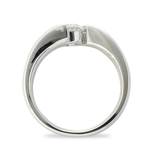 【新品未開封】 指輪 18金 ホワイトゴールド 天然石 一粒リング 主石の直径約5.2mm ソリティア 平打ち 【OCQ2370931519】(85508円)