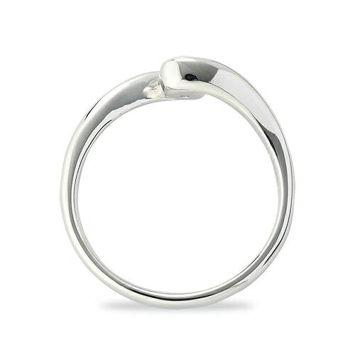 指輪 18金 ホワイトゴールド 天然石 サイドストーンリング 主石の直径約3.8mm 抱き合わせ腕 レール留めの画像