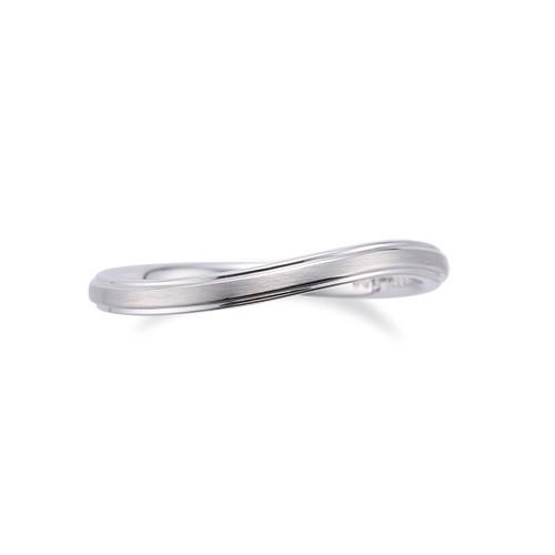 指輪 18金 ホワイトゴールド 段付きウェーブリング 幅2.1mm