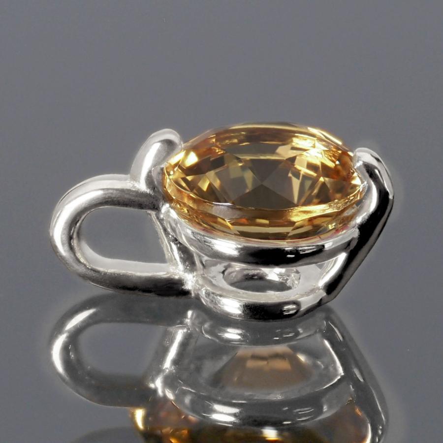 ペンダントトップ 18金 ホワイトゴールド 天然石 一粒ペンダント 主石の直径約4.4mm 二本爪留め_2