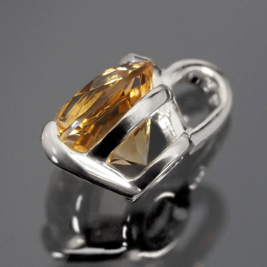 ペンダントトップ 18金 ホワイトゴールド 天然石 一粒ペンダント 主石の直径約4.4mm 二本爪留め_3