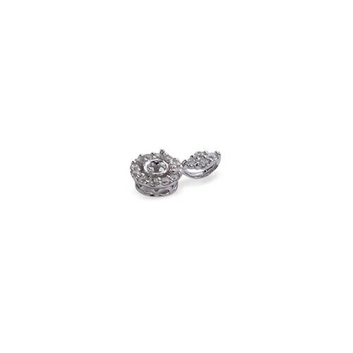 ペンダントトップ 18金 ホワイトゴールド 天然石 取り巻きペンダント 主石の直径約3.0mm 四本爪留めの画像