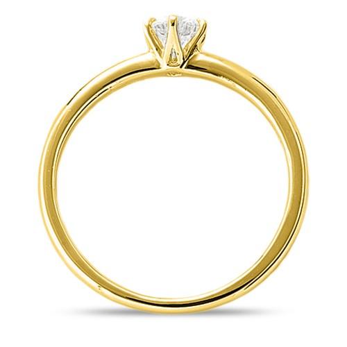 指輪 18金 イエローゴールド 天然石 一粒リング 主石の直径約3.8mm ソリティア 六本爪留め