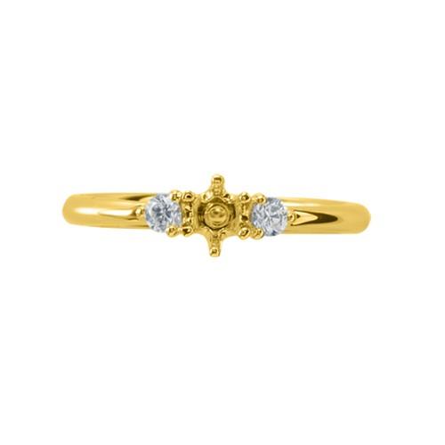 【超激レア】 指輪 18金 イエローゴールド 天然石 サイドストーンリング 主石の直径約3.8mm 六本爪留め 【M1393116822】(50243円)