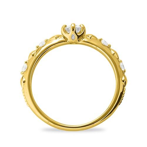 限定品 指輪 18金 イエローゴールド 天然石 サイドストーンリング 主石の直径約3.8mm 六本爪留め 【LWH9375802683】(33814円)