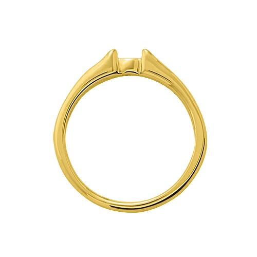 指輪 18金 イエローゴールド 天然石 ダブルラインの一粒リング 主石の直径約3.8mm ソリティア 四本爪留めの画像