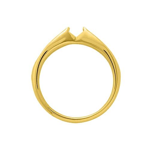 指輪 18金 イエローゴールド 天然石 一粒リング 主石の直径約3.8mm ソリティア 四本爪留めの画像