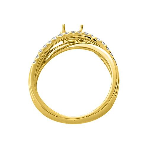 指輪 18金 イエローゴールド 天然石 メレがラインになったサイドストーンリング 主石の直径約5.2mm 割り腕 四本爪留め_2