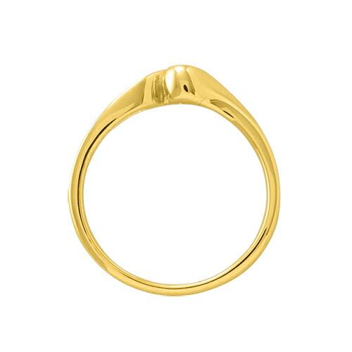 指輪 18金 イエローゴールド 天然石 一粒リング 主石の直径約3.0mm ソリティア 抱き合わせ腕 レール留めの画像