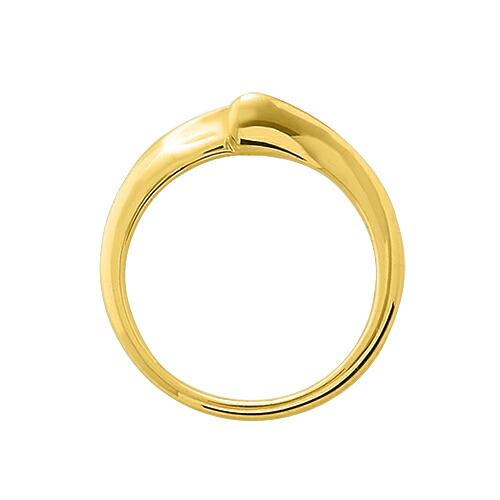 指輪 18金 イエローゴールド 天然石 一粒リング 主石の直径約3.8mm ソリティア 抱き合わせ腕 レール留めの画像
