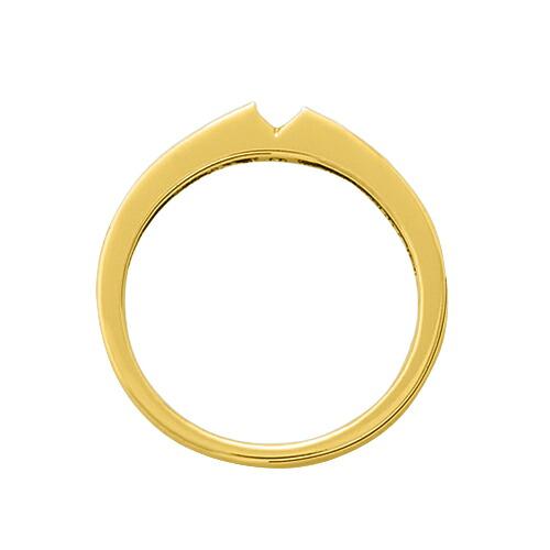 指輪 18金 イエローゴールド 天然石 一粒リング 主石の直径約3.0mm ソリティア 平打ち レール留めの画像