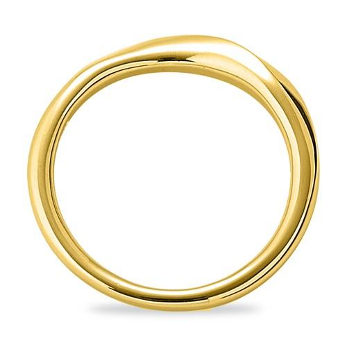 指輪 18金 イエローゴールド シンプルモダンなウェーブリング 幅2.8mm