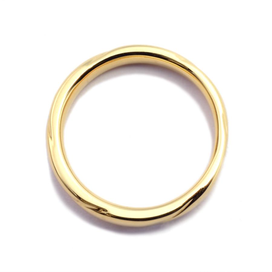 指輪 18金 イエローゴールド 斜めの彫り込みデザインリング 幅2.6mm