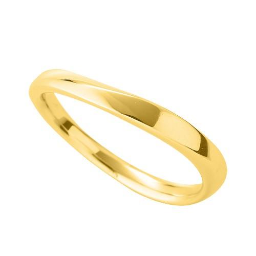 気質アップ シンプルモダンなウェーブリング イエローゴールド 18金 指輪 幅3 0mm K18yg メンズ レディース ジュエリー 貴金属 18k 指輪 指輪のサイズ 17号