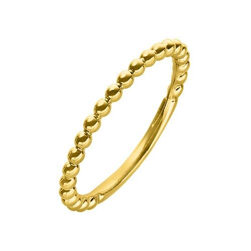 指輪 18金 イエローゴールド ボールが連なったデザインリング 幅1.5mm