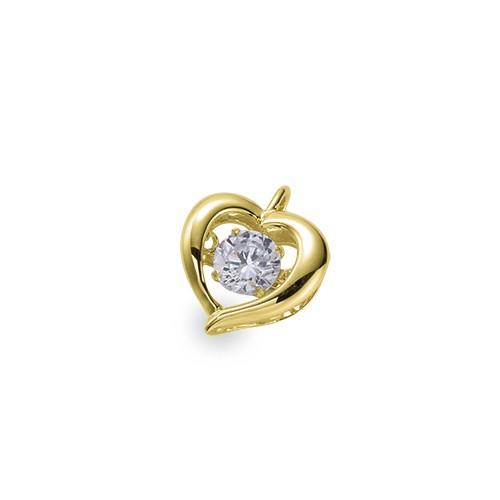 ペンダントトップ 18金 イエローゴールド 天然石 主石が揺れるハート型の一粒ペンダント 主石の直径約3.0mm