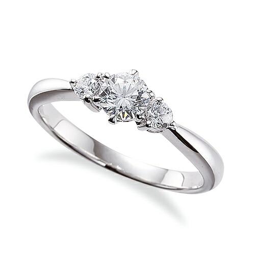 指輪 PT900 プラチナ 天然石 サイドストーンリング 主石の直径約5.2mm 六本爪留め