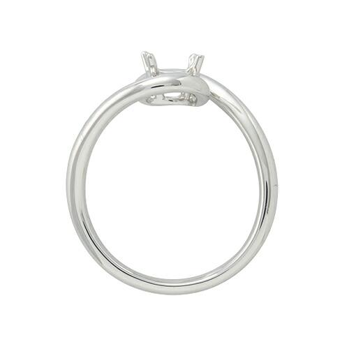 指輪 PT900 プラチナ 天然石 一粒リング 主石の直径約5.2mm ソリティア 抱き合わせ腕 四本爪留めの画像