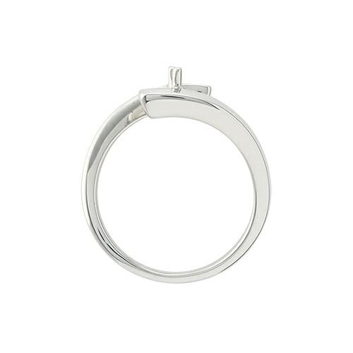 指輪 PT900 プラチナ 天然石 一粒リング 主石の直径約5.2mm ソリティア ウェーブ 平打ち 二本爪留めの画像