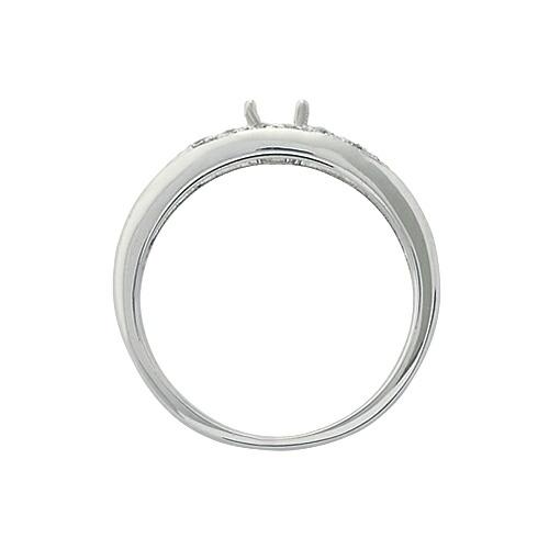 指輪 PT900 プラチナ 天然石 サイド一文字リング 主石の直径約3.8mm V字 割り腕 四本爪留めの画像