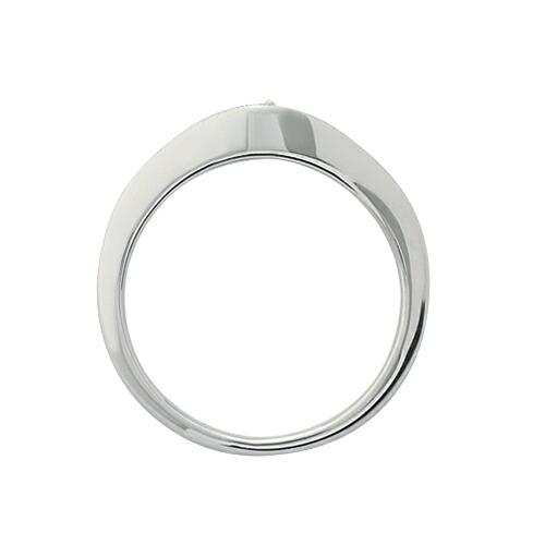 指輪 PT900 プラチナ 天然石 メレ周りミル打ちのサイド一文字リング 主石の直径約3.8mm V字の画像