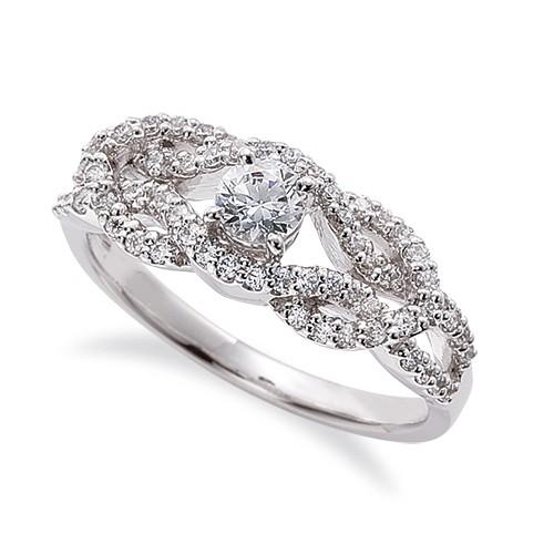 指輪 PT900 プラチナ 天然石 メレのラインが豪華な取り巻きリング 主石の直径約3.8mm 割り腕 四本爪留め