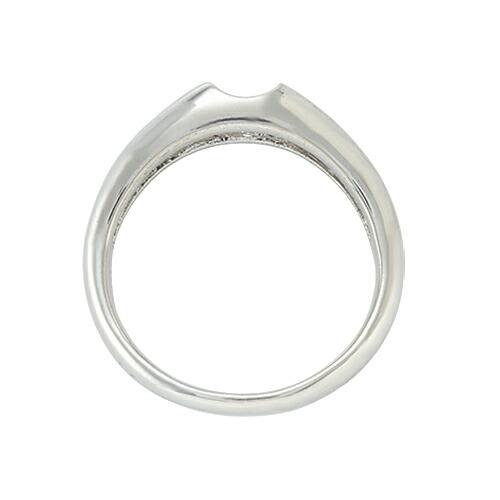 指輪 PT900 プラチナ 天然石 一粒リング 主石の直径約4.4mm ソリティア V字 レール留めの画像