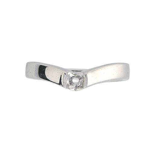 指輪 PT900 プラチナ 天然石 一粒リング 主石の直径約3.8mm ソリティア V字 平打ち レール留めの画像