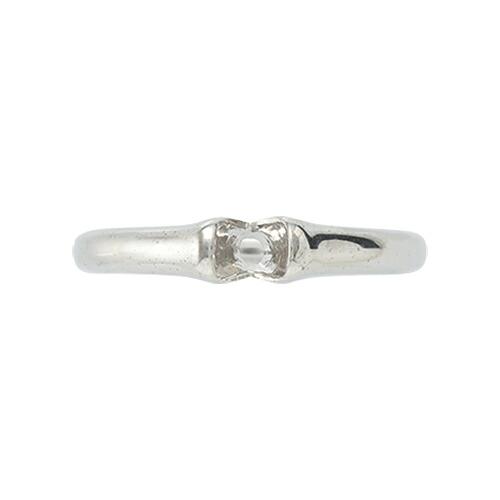指輪 PT900 プラチナ 天然石 一粒リング 主石の直径約4.4mm ソリティア レール留めの画像