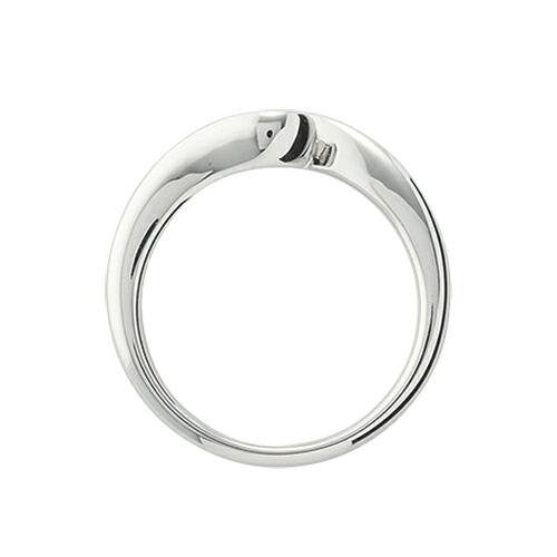 指輪 PT900 プラチナ 天然石 一粒リング 主石の直径約5.2mm ソリティア 抱き合わせ腕 レール留めの画像