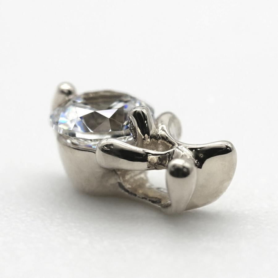 ペンダントトップ PT900 プラチナ 天然石 K イニシャルモチーフの一粒ペンダント 主石の直径約4.4mm_3