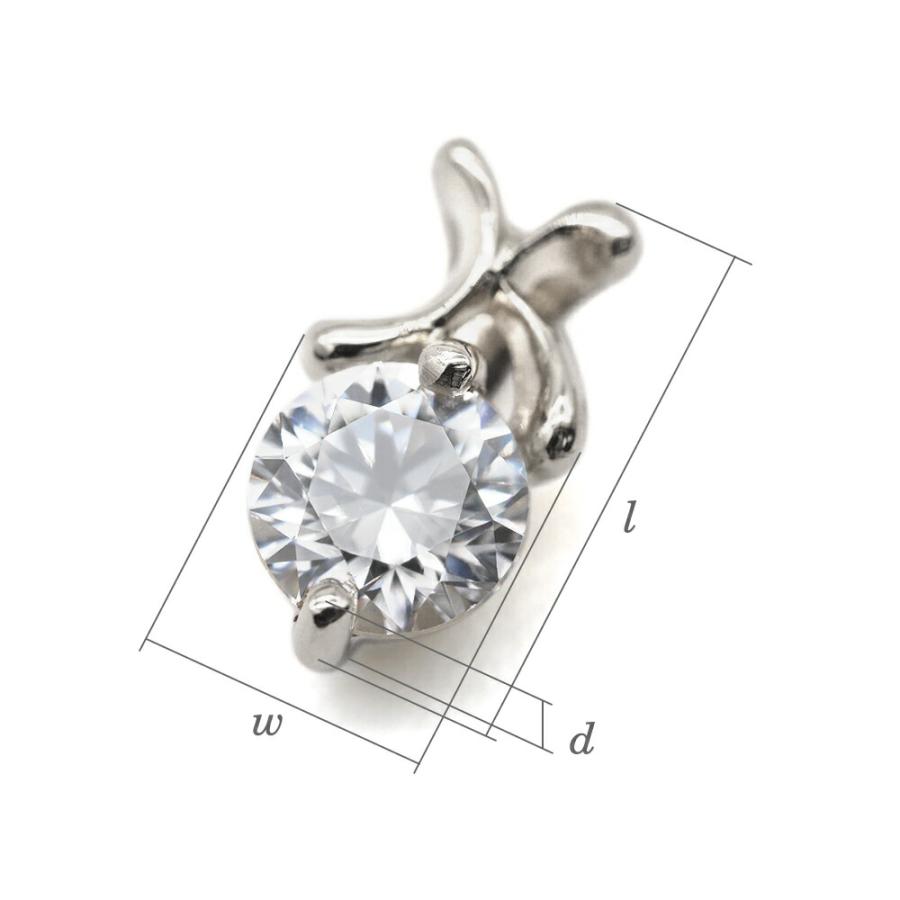 ペンダントトップ PT900 プラチナ 天然石 K イニシャルモチーフの一粒ペンダント 主石の直径約4.4mm_6