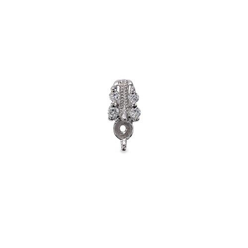 ペンダントトップ PT900 プラチナ 天然石 メレ付きバチカンの一粒ペンダント 主石の直径約4.4mm 二本爪留めの画像