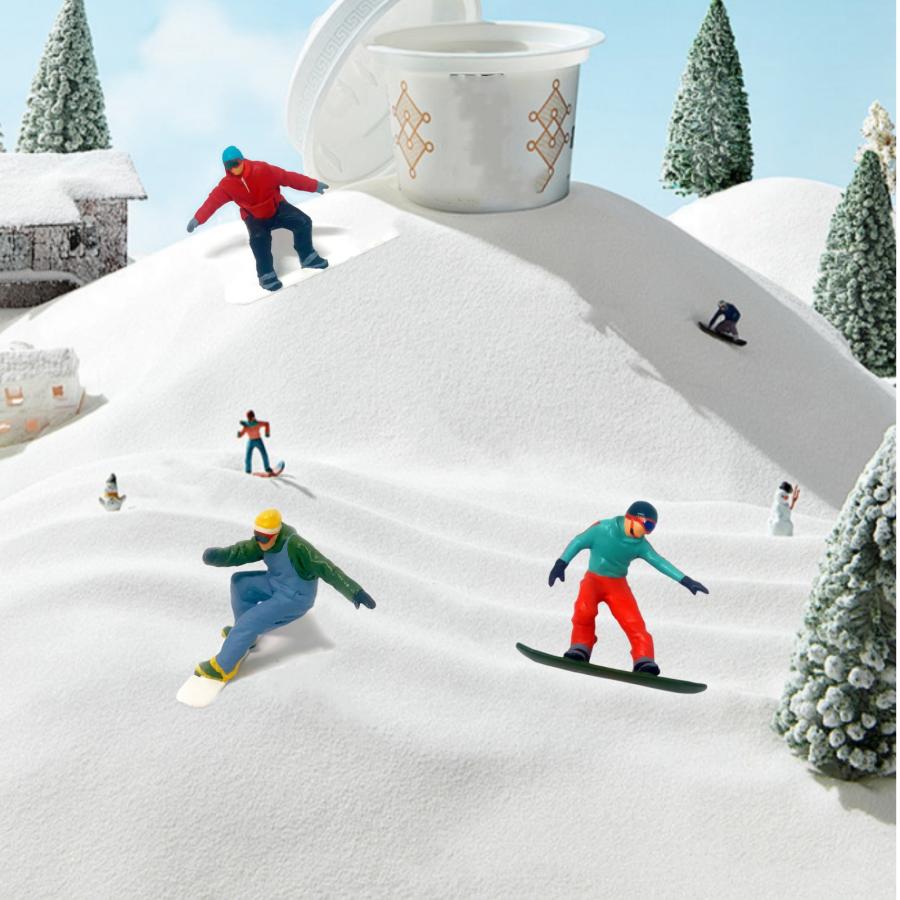 大人気！ミニピープルモデル スノーボーダー スキー 3pcs セット 1/64