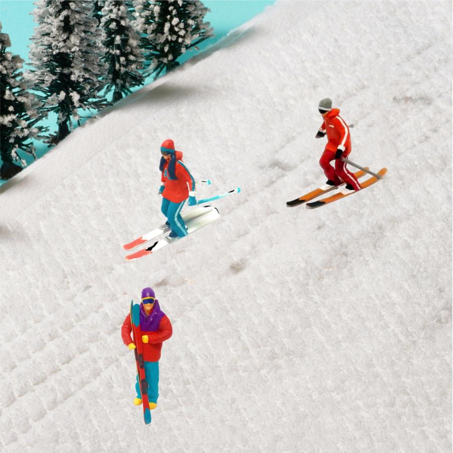 AKIRA SASAKI フィギュア 14 スキー 3x手描き1/64ミニスキーフィギュアシーンアクセサリー子供のおもちゃA