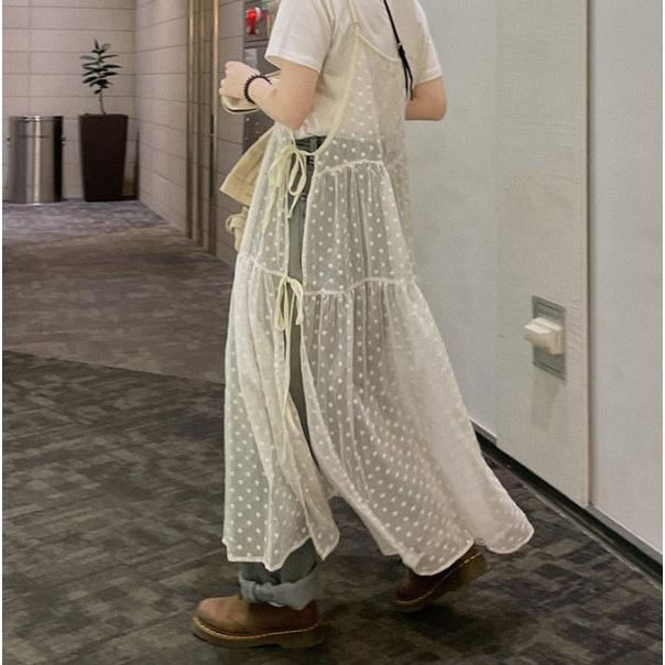 宅】今期大人気!! レディース シースルーキャミワンピース 重ね着