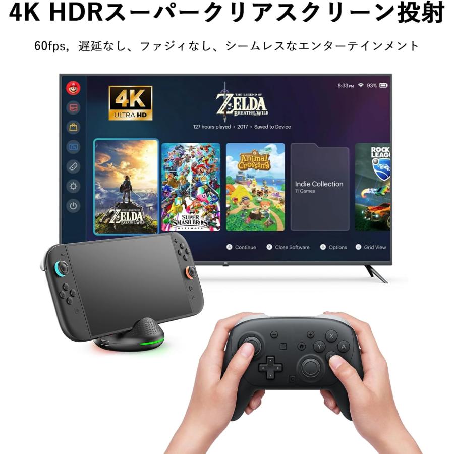 Switch 2用ドック Switch 充電スタンド 有線LAN付き スイッチ2 ドック