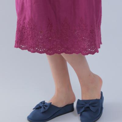 正規品 ナルエー ワンピース ダブルガーゼ 半袖 綿100 ゆったりルームウェア 立体同色刺繍 パープル 310 ワンピース Pathwaysfl Org