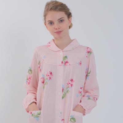 国産 ナルエー ワンピース ローズプリント やわらか二ット織り 綿100 ピンク ルームウェア 人気no 1 本体 Io Eklas Id