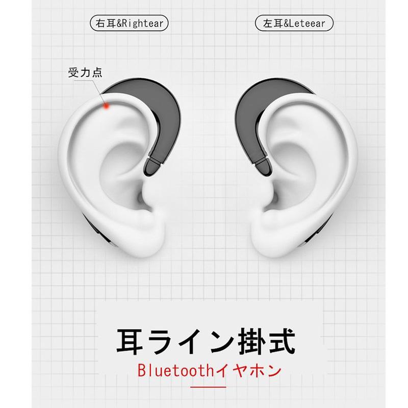 イヤホン ワイヤレス Bluetooth 5.0進化版 骨伝導設計 片耳 高音質 