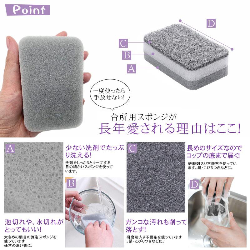 キッチンスポンジのおすすめ人気ランキング10選 抗菌仕様からおしゃれでかわいい商品まで Eny 洗える食器洗いスポンジ 3両面非引っ掻き傷パッド抗菌マイクロファイバースポンジキッチンは すべての表面を効果的に洗浄します Vladatk Kim Ba