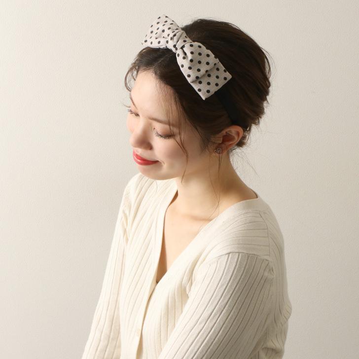 カチューシャ リボン ドット柄 ヘアバンド ヘアアクセサリー ヘアアレンジ りぼん 水玉 髪留め かわいい おしゃれ 大人 韓国 小物 コットン Ach セレクトショップ Real Style 通販 Yahoo ショッピング