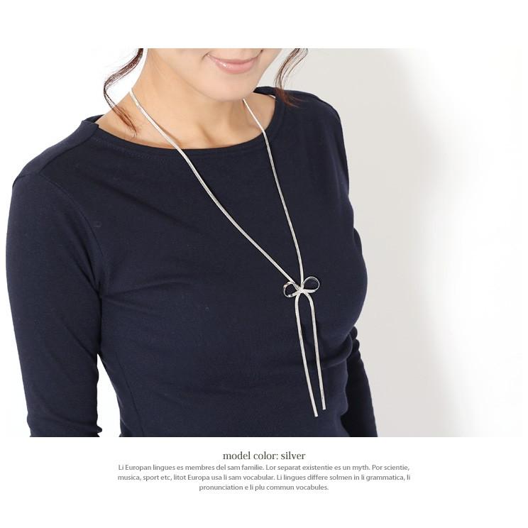 REAL STYLE ネックレス レディース リボン ロング スネークチェーン