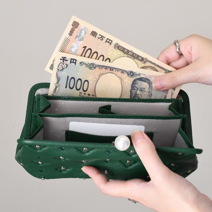 perche（ペルケ） 財布 長財布 がま口 ドット サクラスタッズ アクリル
