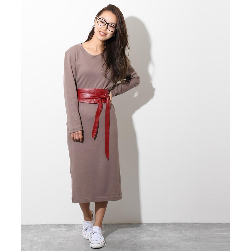 REAL STYLE サッシュベルト 本革 ベルト レディース 幅広 太ベルト