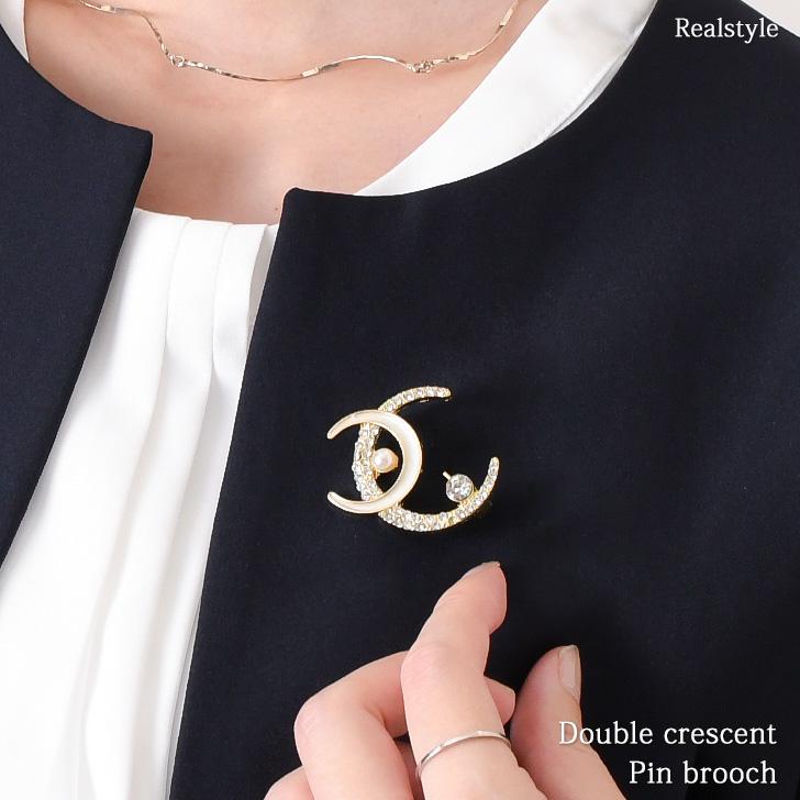 REAL STYLE ブローチ ピン パール 卒業式 おしゃれ 三日月 入学式 結婚