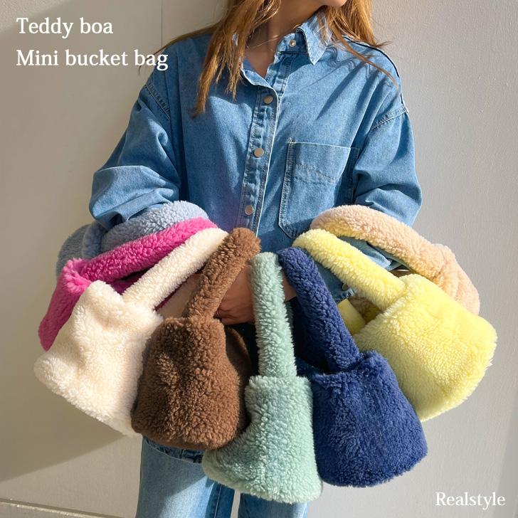 REAL STYLE ハンドバッグ トート レディース 小さめ ファー ボア 冬